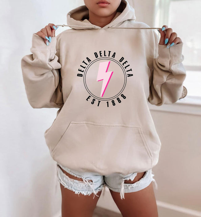 Delta Delta Delta Lightning Greek Hoodie Delta Delta Delta Lightning Greek Hoodie
