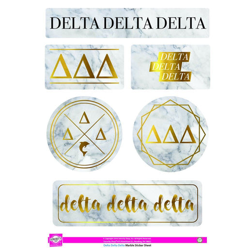 Delta Delta Delta Marble Sticker Sheet