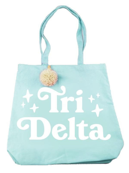 Delta Delta Delta Delta Delta Delta Retro Pom Pom Tote Bag