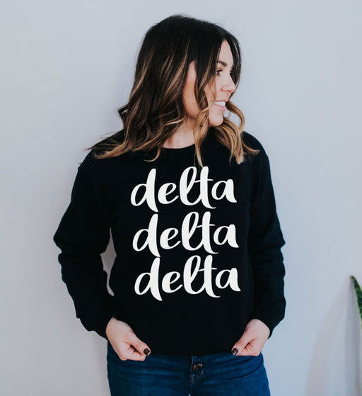 Sweatshirts Delta Delta Delta Script Crew Sweatshirt