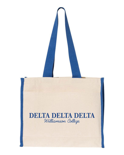 Delta Delta Delta Delta Delta Delta Tote with Contrast-Color Handles