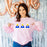 Printify Delta Delta Delta Two Tone Lettered Crew Sweatshirts Delta Delta Delta Two Tone Lettered Crew Sweatshirts
