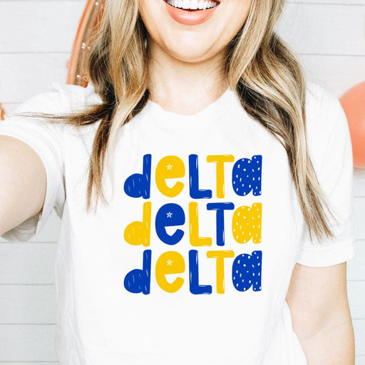 Delta Delta Delta Delta Delta Delta Whimsy Tees