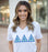 Discount Delta Delta Delta Lettered V Neck Tee DISCOUNT-Delta Delta Delta Lettered V-Neck Tee