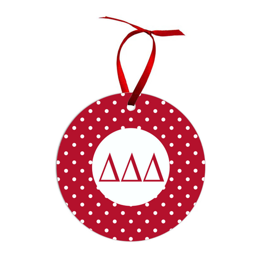 Delta Delta Delta Polka Dots Christmas Ornaments Delta Delta Delta Polka Dots Christmas Ornaments