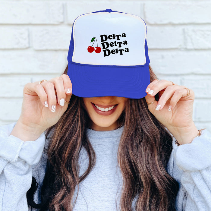Delta Delta Delta Cherry Trucker Caps Delta Delta Delta Cherry Trucker Caps