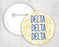 Delta Delta Delta Floral Text Pin Buttons Delta Delta Delta floral-text Pin Buttons