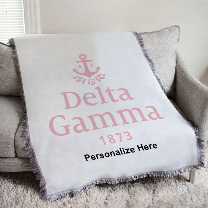 Delta Gamma 1873 Afghan Blanket Throw Delta Gamma 1873 Afghan Blanket Throw