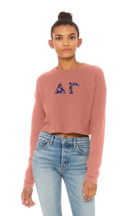 Delta Gamma Bella + Canvas Women's Cropped Crew Fleece Delta Gamma Bella + Canvas - Women's Cropped Crew Fleece