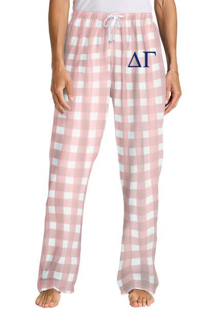 Delta Gamma Flannel Lettered Plaid Pj's Delta Gamma Flannel Lettered Plaid PJ's
