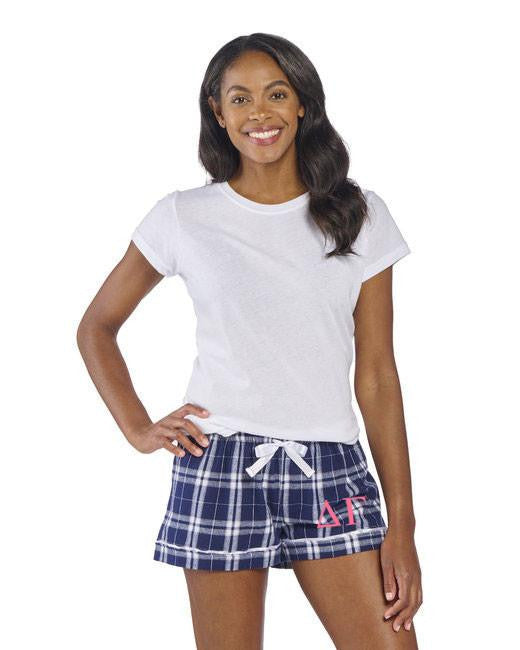 Delta Gamma Flannel Plaid Short Pj's Delta Gamma Flannel Plaid Short- PJ's