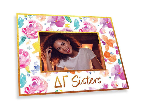 Delta Gamma Delta Gamma Gold Foil & Floral Painted Photo Frame
