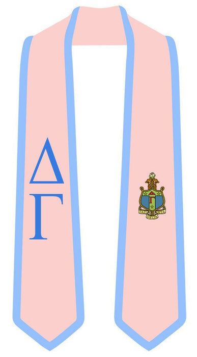 Discount Delta Gamma Greek 2 Tone Lettered Graduation Sash Stole DISCOUNT-Delta Gamma Greek 2 Tone Lettered Graduation Sash Stole