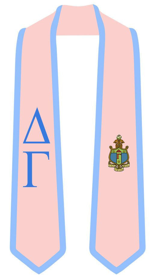 Discount Delta Gamma Greek 2 Tone Lettered Graduation Sash Stole DISCOUNT-Delta Gamma Greek 2 Tone Lettered Graduation Sash Stole