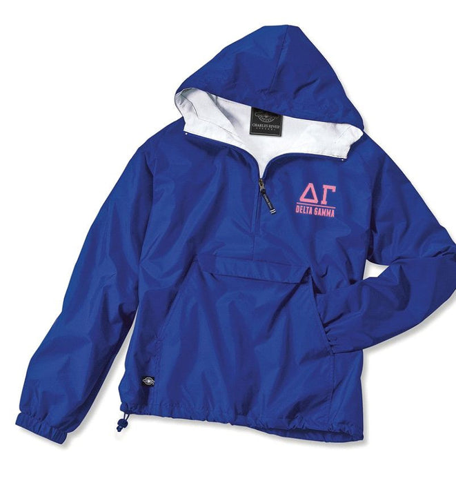 Delta Gamma Greek Letter Anoraks Delta Gamma Greek Letter Windbreaker Pullovers
