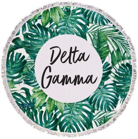 Delta Gamma Delta Gamma Palm Leaf Fringe Towel Blanket