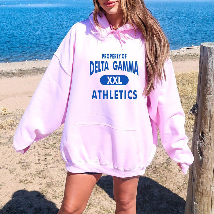 Delta Gamma Property Of Athletics Hooded Sweatshirts Delta Gamma Property Of Athletics Hooded Sweatshirts