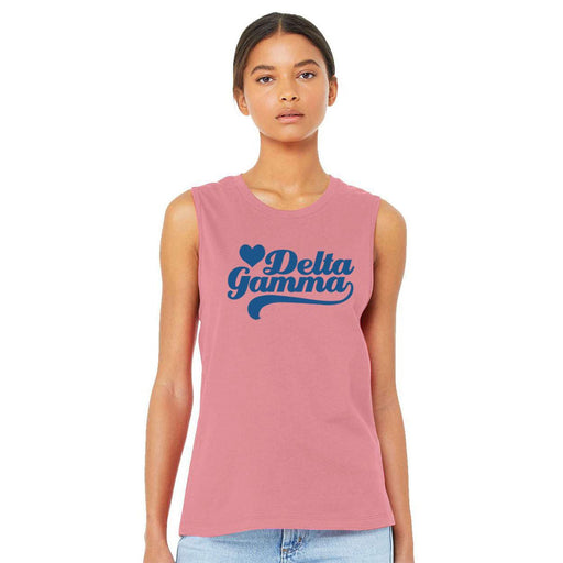 Delta Gamma Delta Gamma Tail Heart Bella + Canvas Muscle Tank
