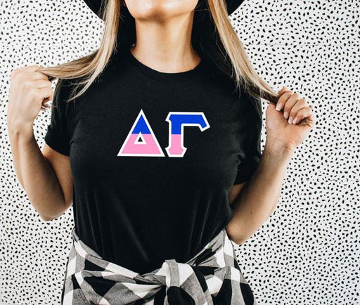 Delta Gamma Delta Gamma Two Toned Greek Lettered T-shirts