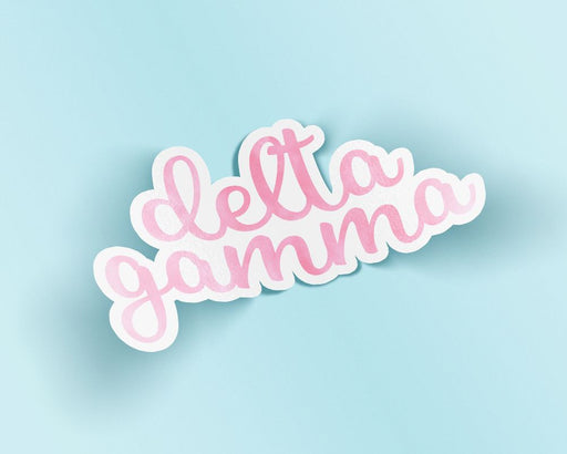 Delta Gamma Watercolor Script Sticker