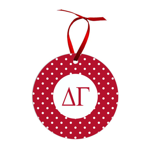 Delta Gamma Delta Gamma Polka Dots Christmas Ornaments