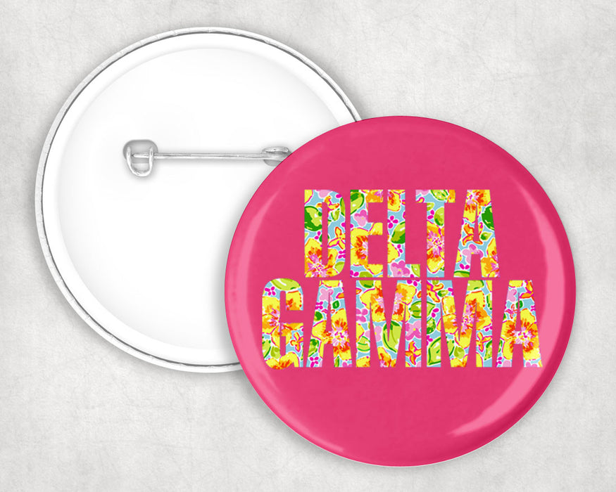 Delta Gamma Floral Pin Buttons Delta Gamma Floral Pin Buttons