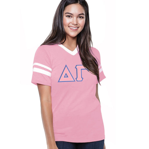Delta Gamma DISCOUNT-Delta Gamma Jersey With Greek Applique Letters