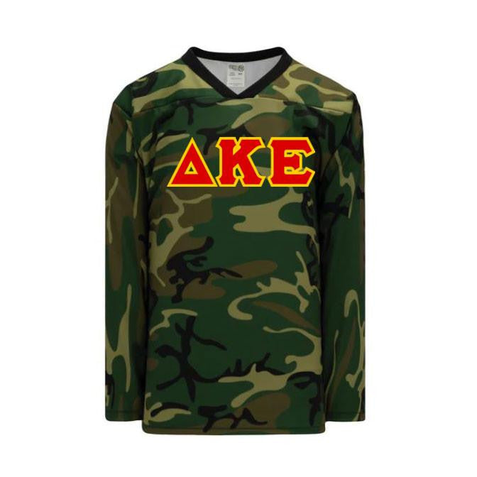 Delta Kappa Epsilon Camouflage Lettered Hockey Jersey Delta Kappa Epsilon Camouflage Lettered Hockey Jersey