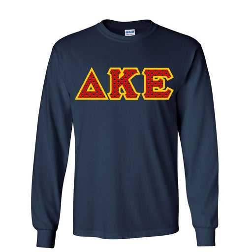 Delta Kappa Epsilon Delta Kappa Epsilon Fraternity Crest - Shield Twill Letter Longsleeve Tee