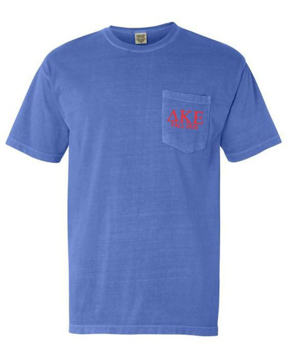 Delta Kappa Epsilon Greek Letter Comfort Colors Pocket Tee Delta Kappa Epsilon Greek Letter Comfort Colors Pocket Tee