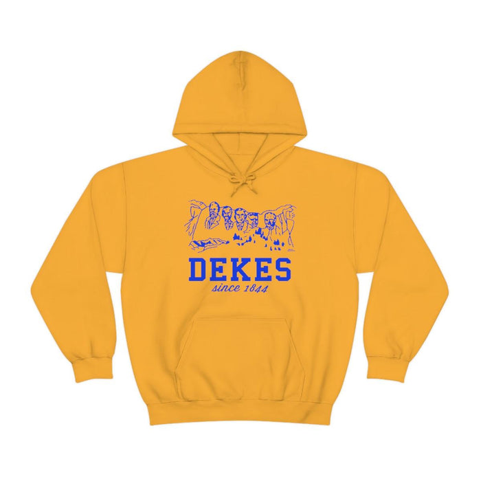 Printify Delta Kappa Epsilon Mount Rushmore Hooded Sweatshirt Delta Kappa Epsilon Mount Rushmore Hooded Sweatshirt