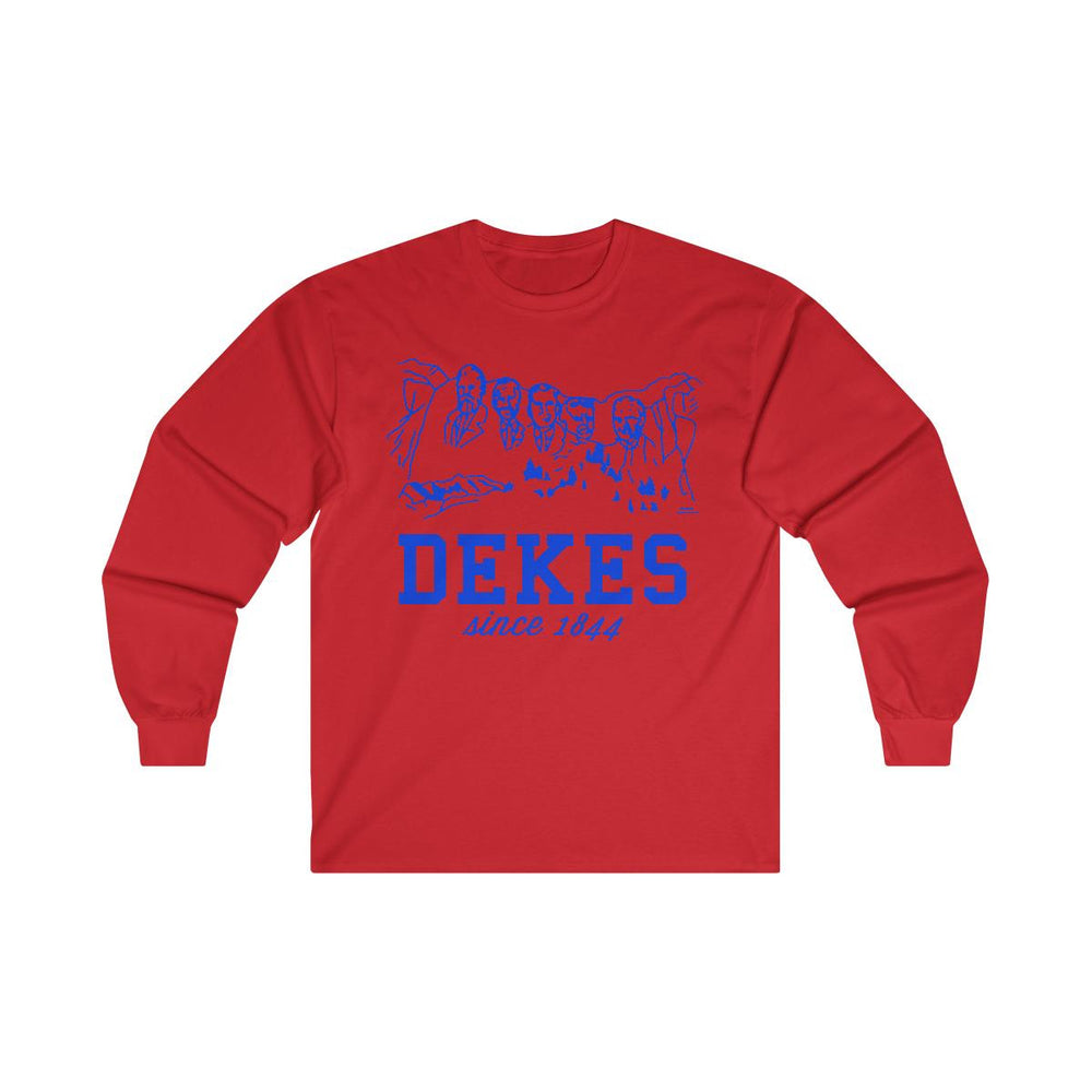Printify Delta Kappa Epsilon Mount Rushmore Long Sleeve T Shirts Delta Kappa Epsilon Mount Rushmore Long Sleeve T-Shirts