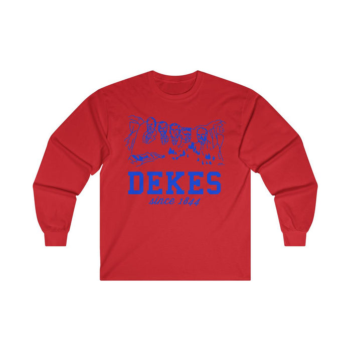 Printify Delta Kappa Epsilon Mount Rushmore Long Sleeve T Shirts Delta Kappa Epsilon Mount Rushmore Long Sleeve T-Shirts