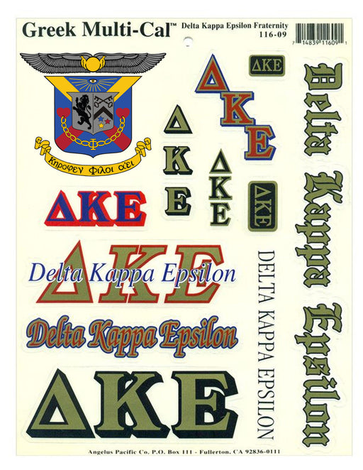 Delta Kappa Epsilon Delta Kappa Epsilon Multi Greek Decal Sticker Sheet