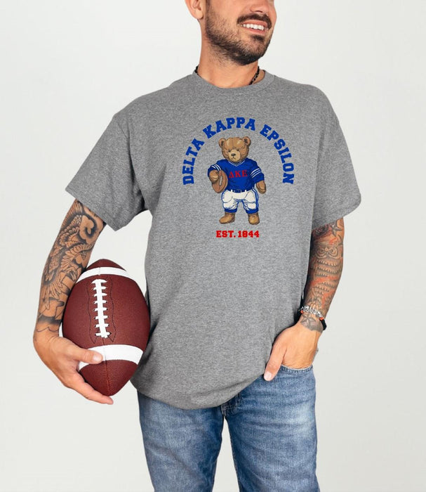 Delta Kappa Epsilon Teddy Bear Football T Shirt Delta Kappa Epsilon Teddy Bear Football T-Shirt