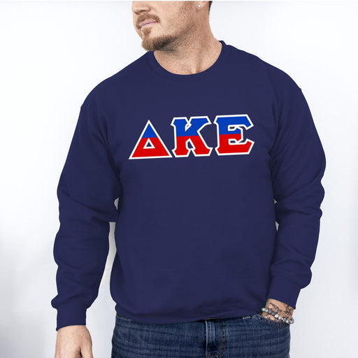 Delta Kappa Epsilon Delta Kappa Epsilon Two Toned Greek Lettered Crewneck Sweatshirts