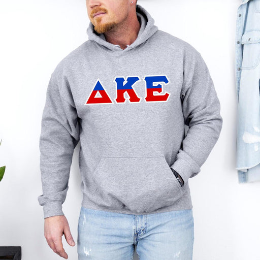 Delta Kappa Epsilon Delta Kappa Epsilon Two Toned Greek Lettered Hooded Sweatshirts