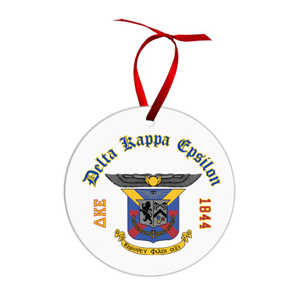 Delta Kappa Epsilon Crest & Year Circle Ornaments Delta Kappa Epsilon Crest & Year Circle Ornaments