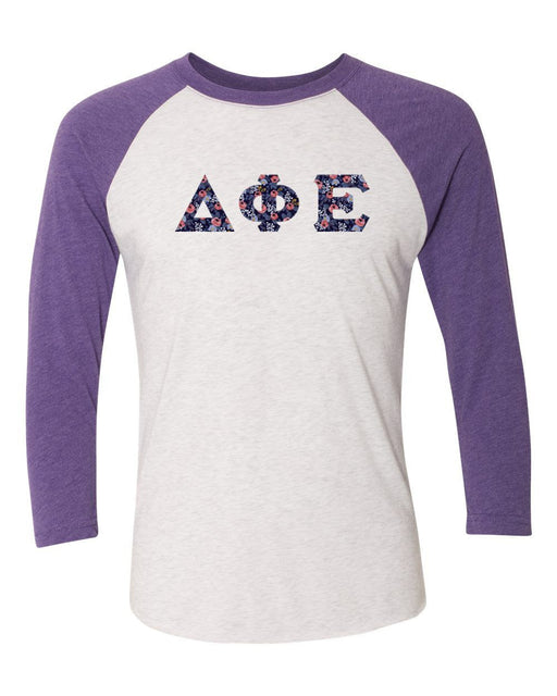 Delta Phi Epsilon Delta Phi Epsilon Unisex Tri-Blend Three-Quarter Sleeve Baseball Raglan Tee