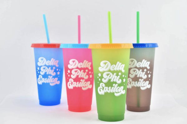 Delta Phi Epsilon Color Changing Cups (set Of 4) Delta Phi Epsilon Color Changing Cups (Set of 4)