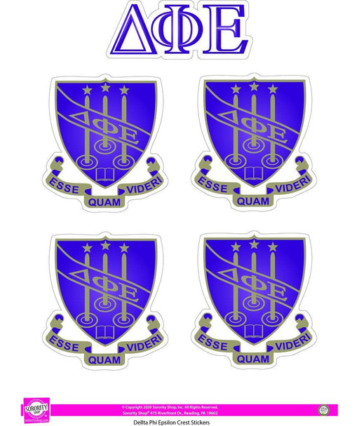Delta Phi Epsilon Crest Sticker Sheet