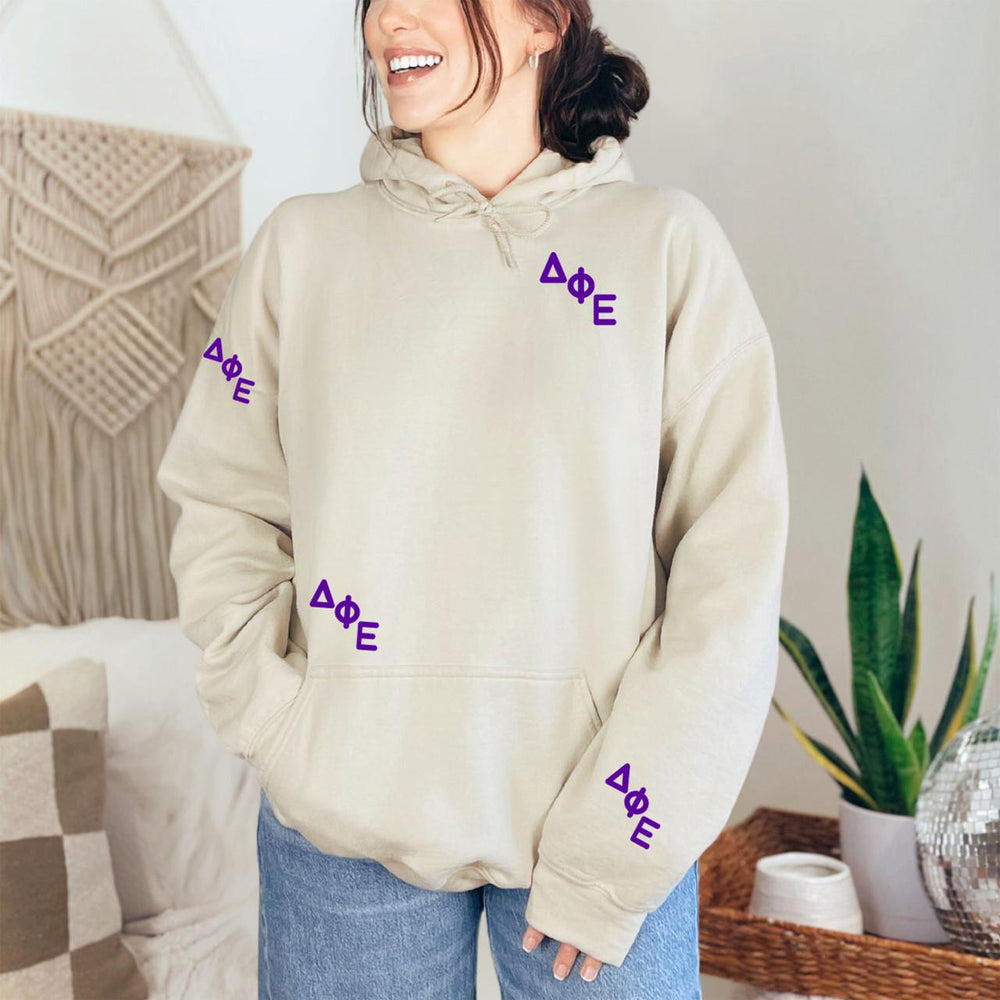 Delta Phi Epsilon Embroidered Hooded Sweatshirt Delta Phi Epsilon Embroidered Hooded Sweatshirt