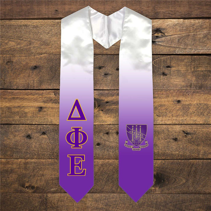 Delta Phi Epsilon Extra Fancy Simple Greek Graduation Stole W Crest Delta Phi Epsilon Extra Fancy Simple Greek Graduation Stole W Crest