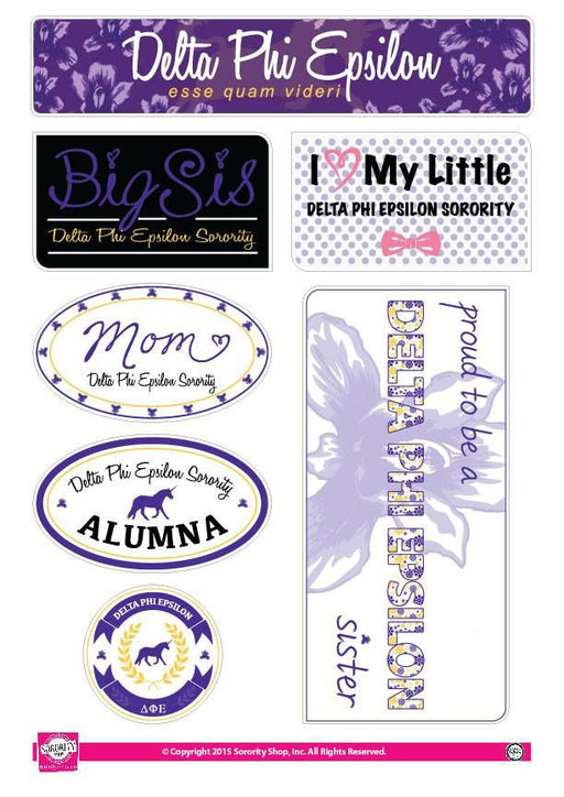 Delta Phi Epsilon Family Sticker Sheet