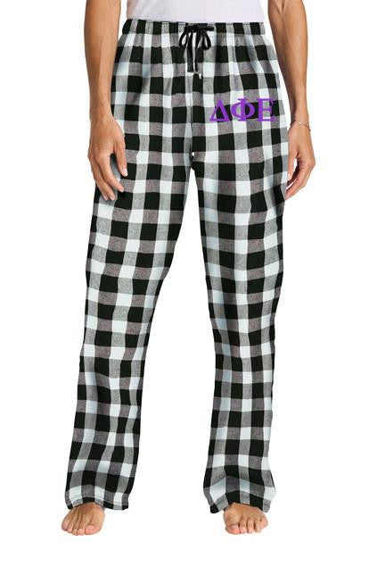 Delta Phi Epsilon Delta Phi Epsilon Flannel Lettered Plaid PJ's