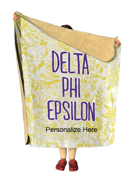 Delta Phi Epsilon Delta Phi Epsilon Floral Sherpa Lap Blanket