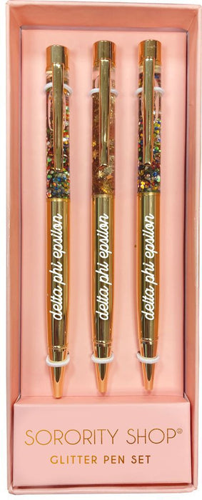 Delta Phi Epsilon Glitter Pens (set Of 3) Delta Phi Epsilon Glitter Pens (Set of 3)