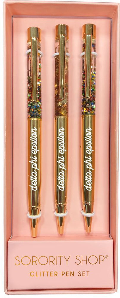 Delta Phi Epsilon Glitter Pens (set Of 3) Delta Phi Epsilon Glitter Pens (Set of 3)
