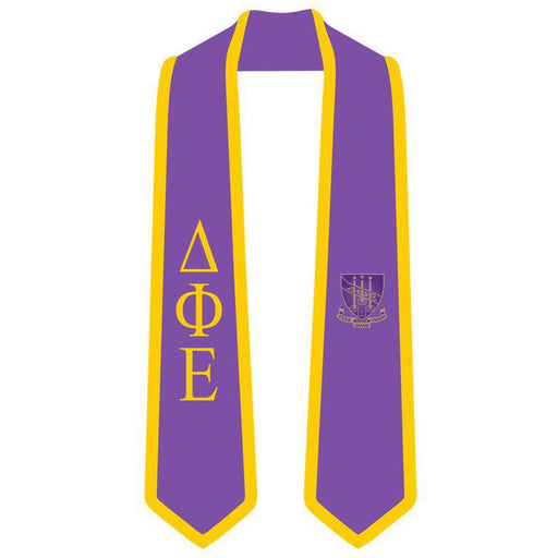 Delta Phi Epsilon DISCOUNT-Delta Phi Epsilon Greek 2 Tone Lettered Graduation Sash Stole