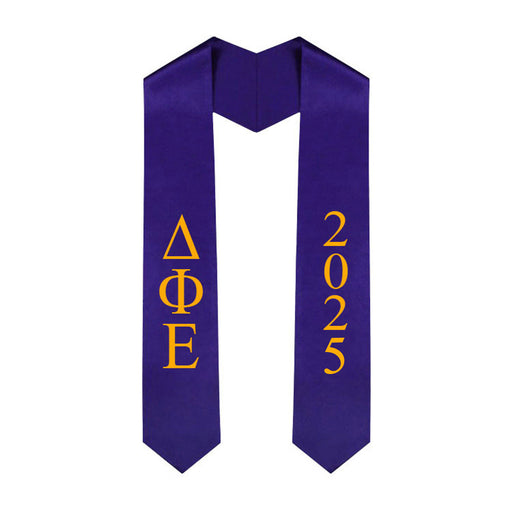 Delta Phi Epsilon Delta Phi Epsilon Greek Lettered Graduation Sash Stole With Year - Best Value